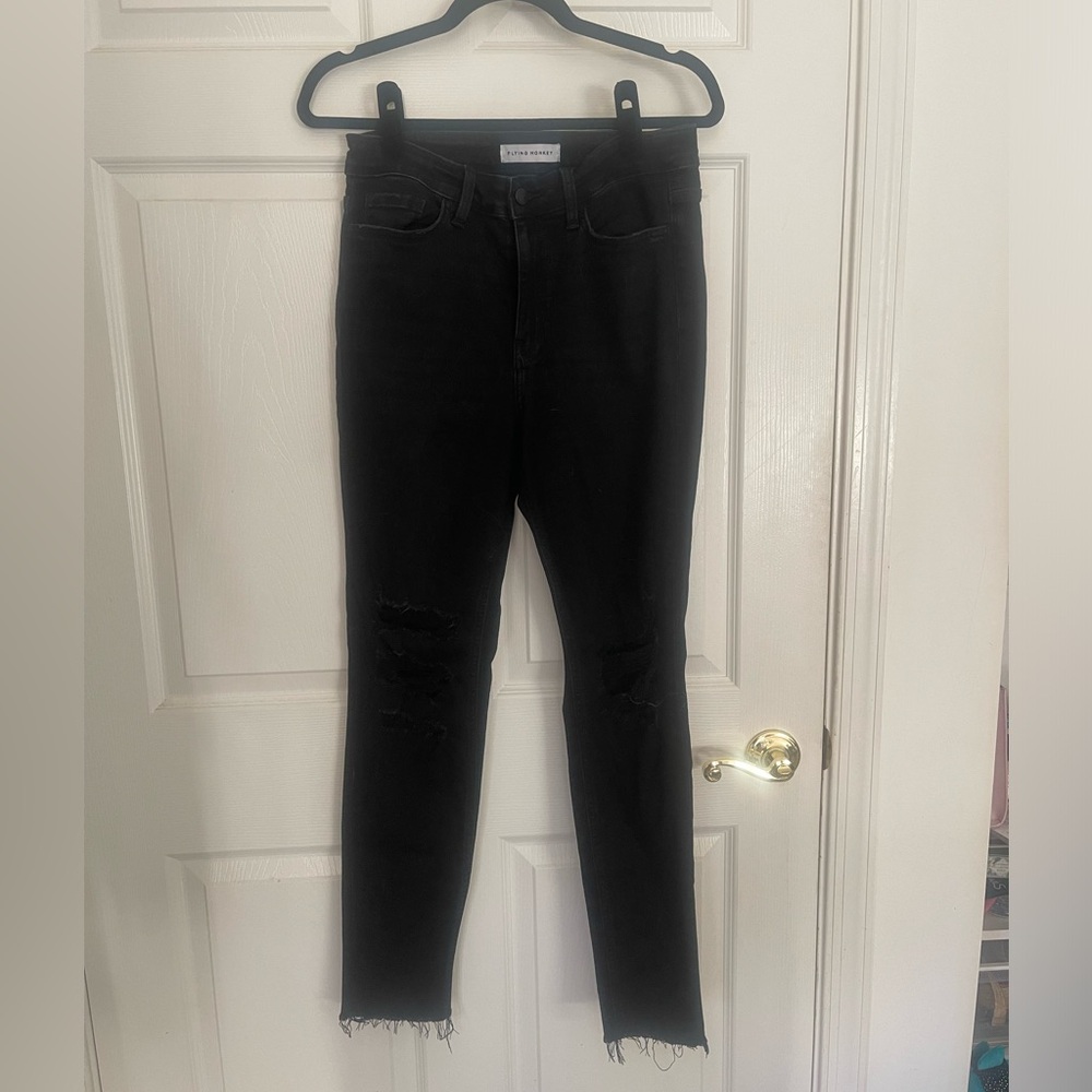 Flying Monkey Distressed Black Skinny Jeans sz 29